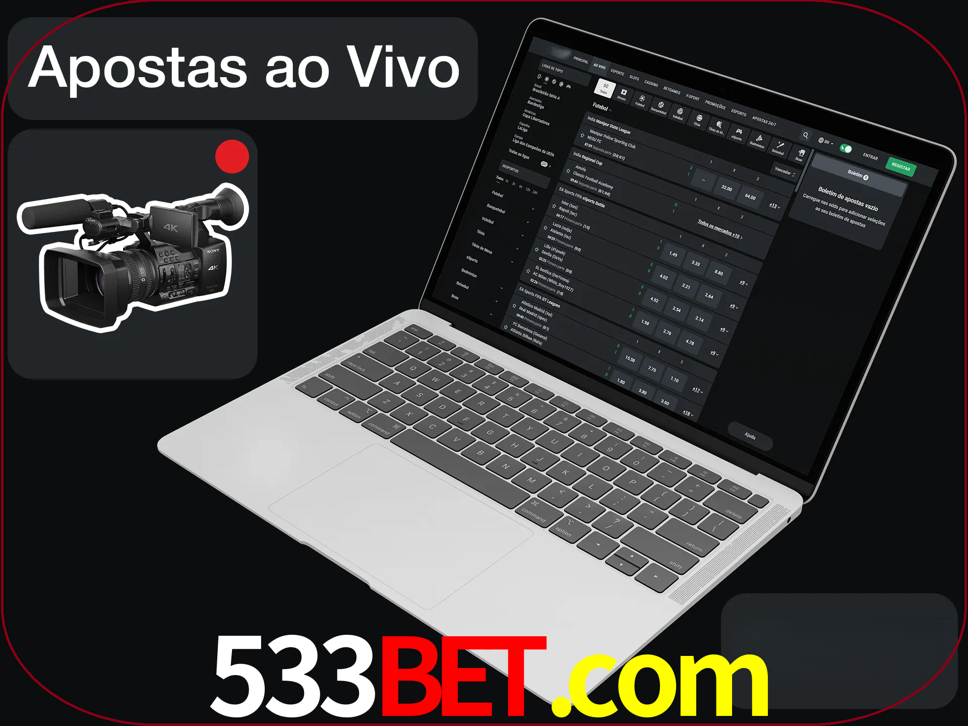 Aposte em formato ao vivo em nosso site.