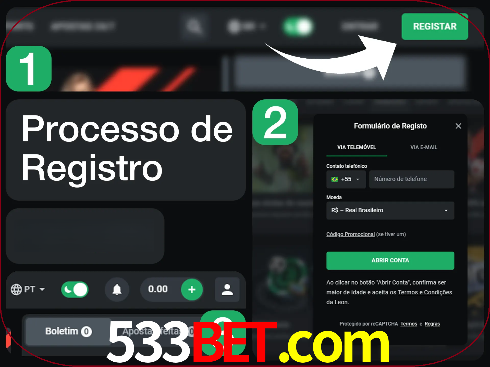 O processo de registro na LeonBet é simples.